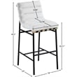 Maklaine Contemporary Rich Cream Finish Boucle Fabric Bar Stool