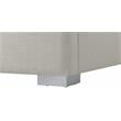 Maklaine Contemporary Rich Beige Linen Textured Fabric King Bed