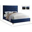 Maklaine Contemporary Solid Wood Tufted Velvet Full Bed in Navy