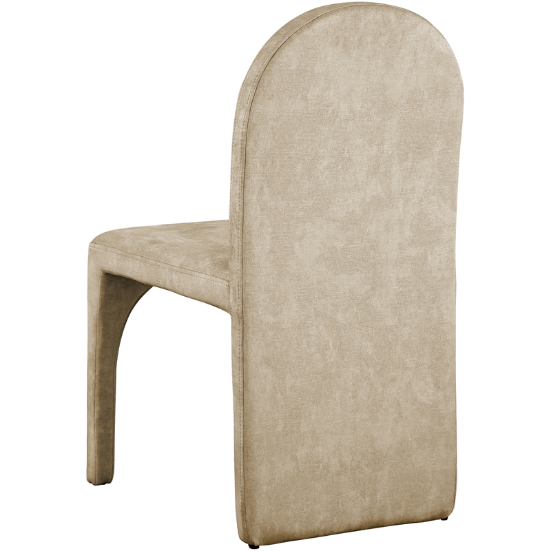 Maklaine Contemporary Beige Velvet Dining Side Chair (Set of 2)