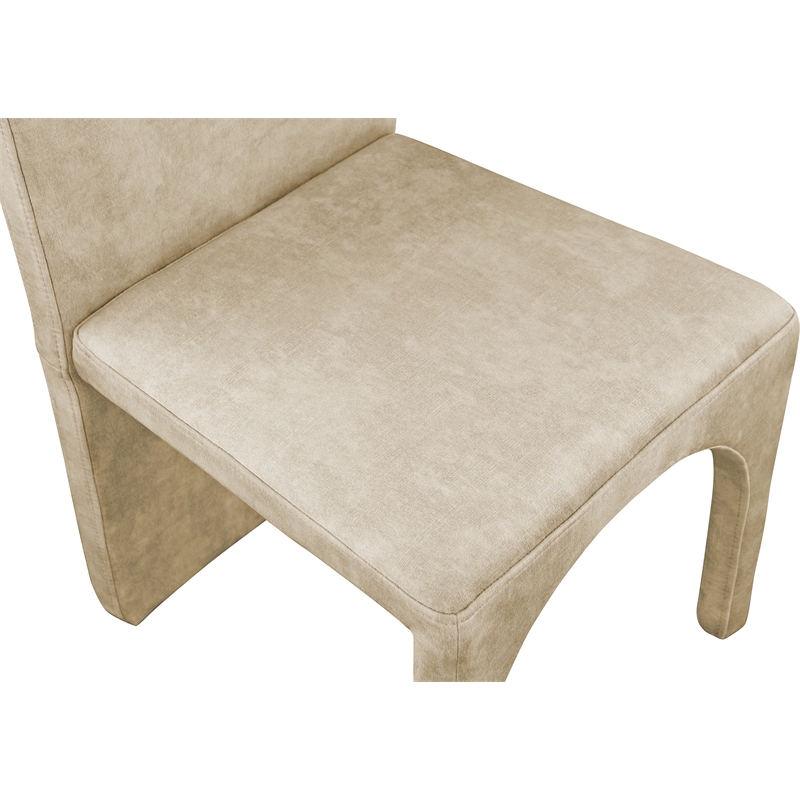 Maklaine Contemporary Beige Velvet Dining Side Chair (Set of 2)