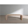 Maklaine Contemporary Natural White Finish Oak Wood Coffee Table