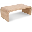 Maklaine Contemporary Natural White Finish Oak Wood Coffee Table