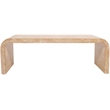 Maklaine Contemporary Natural White Finish Oak Wood Coffee Table