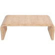 Maklaine Contemporary Natural White Finish Oak Wood Coffee Table