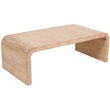 Maklaine Contemporary Natural White Finish Oak Wood Coffee Table