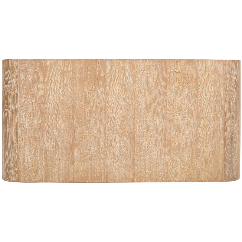 Maklaine Contemporary Natural White Finish Oak Wood Coffee Table