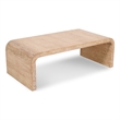 Maklaine Contemporary Natural White Finish Oak Wood Coffee Table