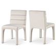 Maklaine Contemporary Soft Rich Cream Finish Velvet Dining Chair
