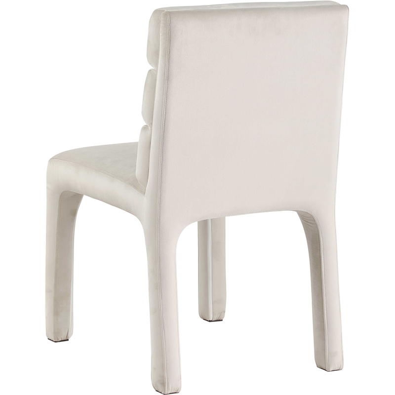 Maklaine Contemporary Soft Rich Cream Finish Velvet Dining Chair