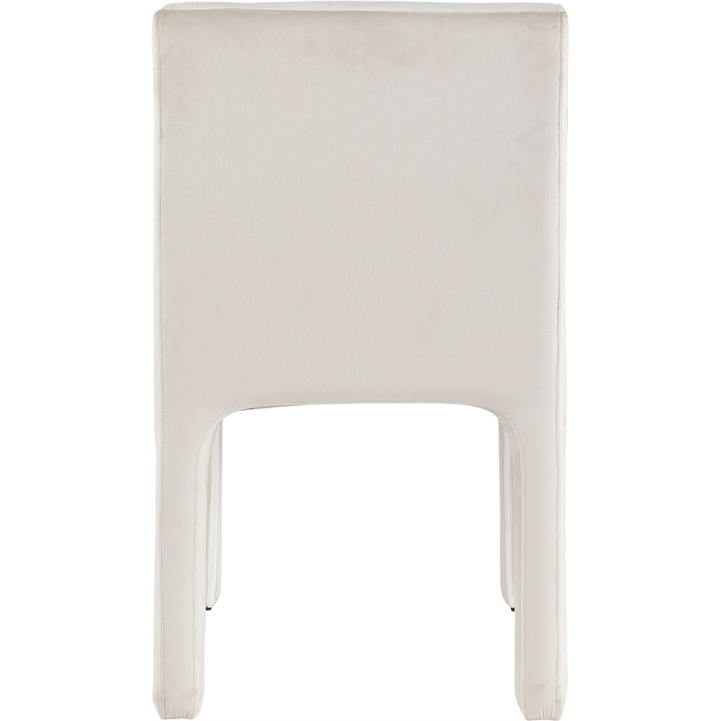 Maklaine Contemporary Soft Rich Cream Finish Velvet Dining Chair