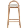 Maklaine Contemporary Soft Rich Cream Finish Vegan Leather Stool