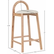 Maklaine Contemporary Soft Rich Cream Finish Vegan Leather Stool