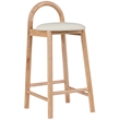 Maklaine Contemporary Soft Rich Cream Finish Vegan Leather Stool