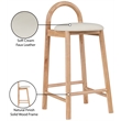 Maklaine Contemporary Soft Rich Cream Finish Vegan Leather Stool
