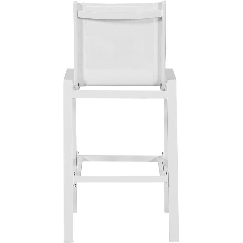 Maklaine Contemporary White Outdoor Patio Mesh Barstool (Set of 2)