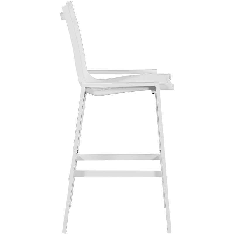 Maklaine Contemporary White Outdoor Patio Mesh Barstool (Set of 2)