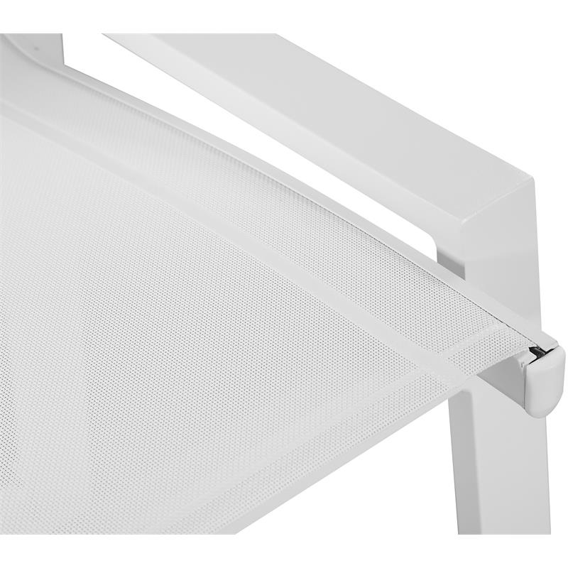 Maklaine Contemporary White Outdoor Patio Mesh Barstool (Set of 2)