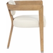 Maklaine Solid Wood Cream Dining Chair Rectangular Vegan Leather 24