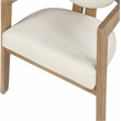 Maklaine Solid Wood Cream Dining Chair Rectangular Vegan Leather 24