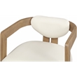 Maklaine Solid Wood Cream Dining Chair Rectangular Vegan Leather 24