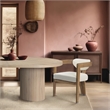 Maklaine Solid Wood Cream Dining Chair Rectangular Vegan Leather 24