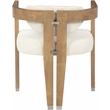 Maklaine Solid Wood Cream Dining Chair Rectangular Vegan Leather 24