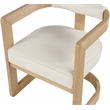 Maklaine Vegan Leather Cream Dining Chair Rectangular Contemporary 24