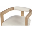 Maklaine Vegan Leather Cream Dining Chair Rectangular Contemporary 24