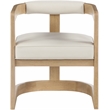 Maklaine Vegan Leather Cream Dining Chair Rectangular Contemporary 24