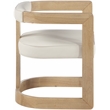 Maklaine Vegan Leather Cream Dining Chair Rectangular Contemporary 24