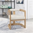 Maklaine Vegan Leather Cream Dining Chair Rectangular Contemporary 24