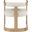 Maklaine Vegan Leather Cream Dining Chair Rectangular Contemporary 24