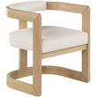 Maklaine Vegan Leather Cream Dining Chair Rectangular Contemporary 24