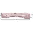 Maklaine Contemporary Upholstered Pink Velvet 6pc. Modular Sectional