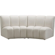 Maklaine Contemporary Upholstered Cream Velvet 2pc. Modular Sectional