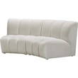 Maklaine Contemporary Upholstered Cream Velvet 2pc. Modular Sectional