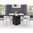 Maklaine Contemporary Soft Rich Black Finish Oak Veneer Top Dining Table