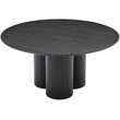 Maklaine Contemporary Soft Rich Black Finish Oak Veneer Top Dining Table