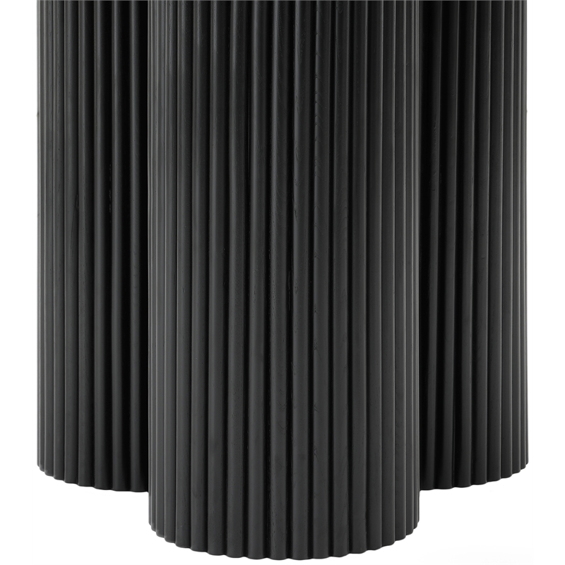 Maklaine Contemporary Soft Rich Black Finish Oak Veneer Top Dining Table