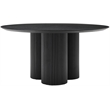 Maklaine Contemporary Soft Rich Black Finish Oak Veneer Top Dining Table