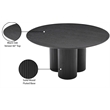 Maklaine Contemporary Soft Rich Black Finish Oak Veneer Top Dining Table