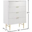 Maklaine Contemporary Chest with Curved Drawer Fronts in White Medium Gloss