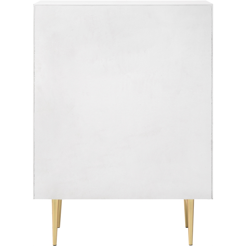 Maklaine Contemporary Chest with Curved Drawer Fronts in White Medium Gloss