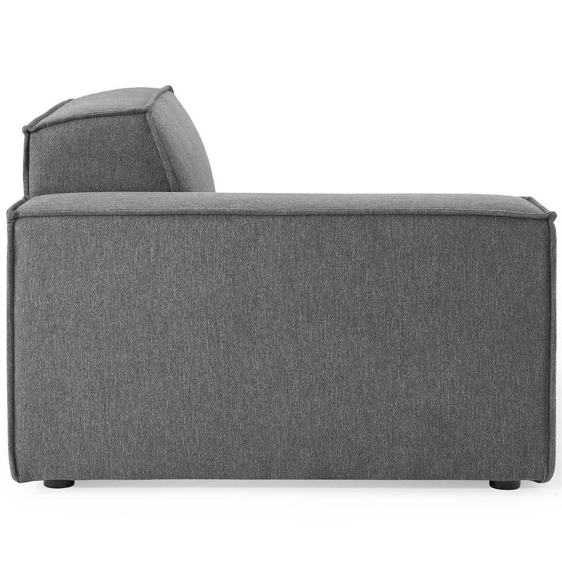 Maklaine Contemporary 6-Piece Fabric Sectional Sofa in Charcoal