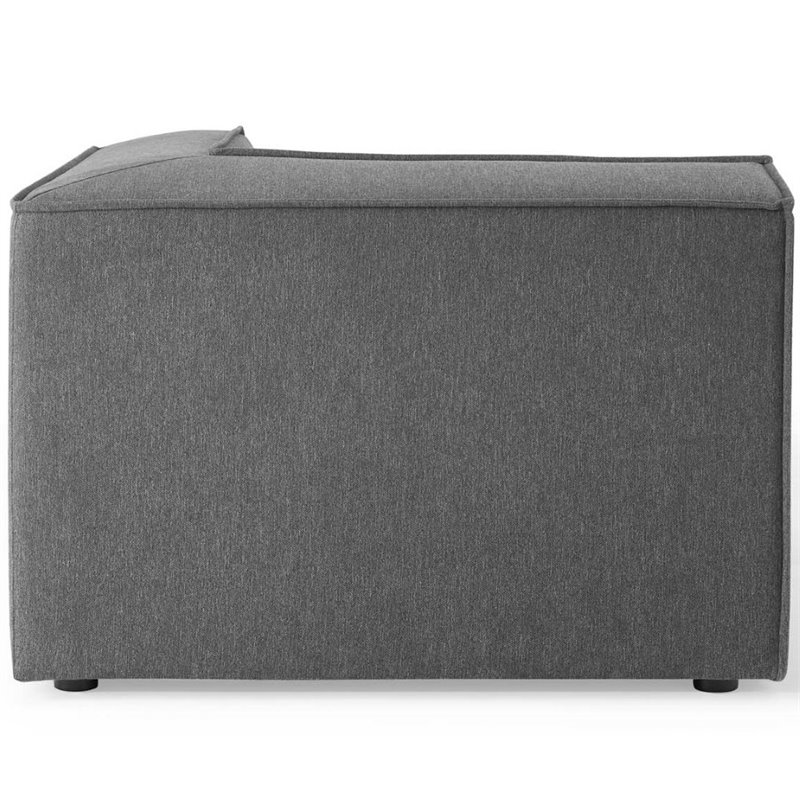 Maklaine Contemporary 6-Piece Fabric Sectional Sofa in Charcoal