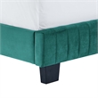 Maklaine Channel Tufted Performance Velvet Full Bed in Teal Green
