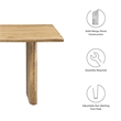 Maklaine Modern Wood Coffee Table with Adjustable Foot Pads in Oak