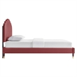 Maklaine Modern Performance Velvet Queen Platform Bed in Dusty Rose