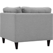 Maklaine Upholstered Polyester Fabric Sofa Corner Chair in Light Gray